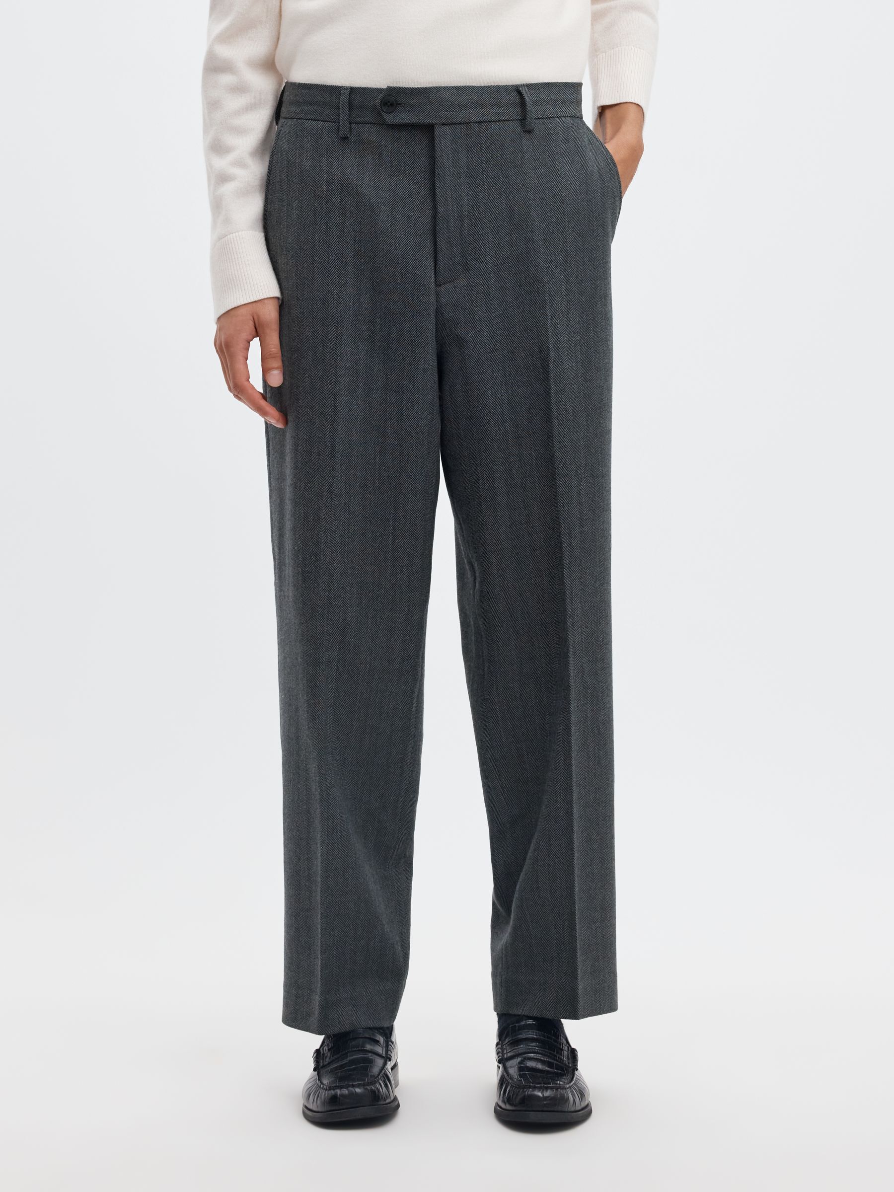 RELAXED WOOL BLEND SUIT TROUSERS