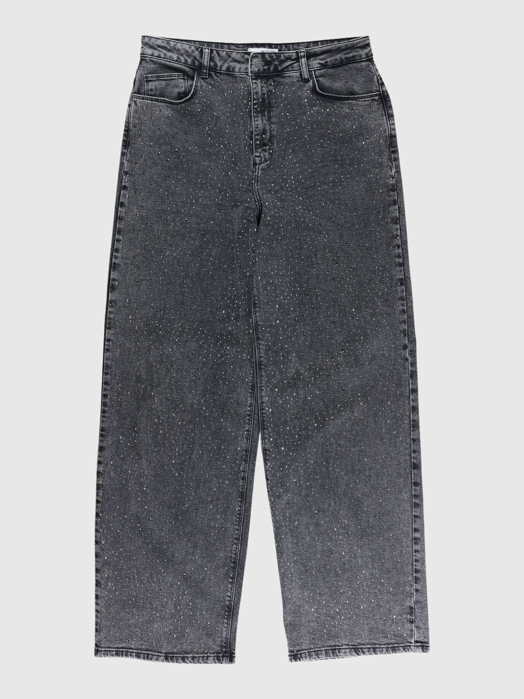 RHINESTONE WIDE FIT JEANS