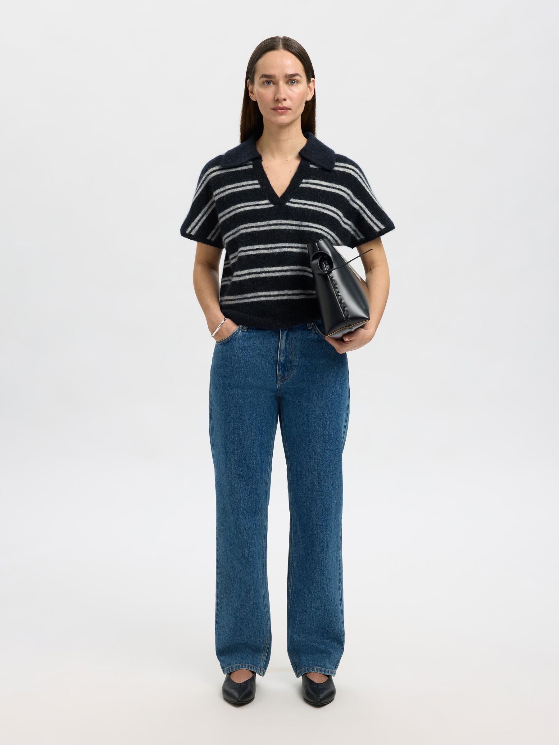 WOOL BLEND KNITTED POLO SHIRT