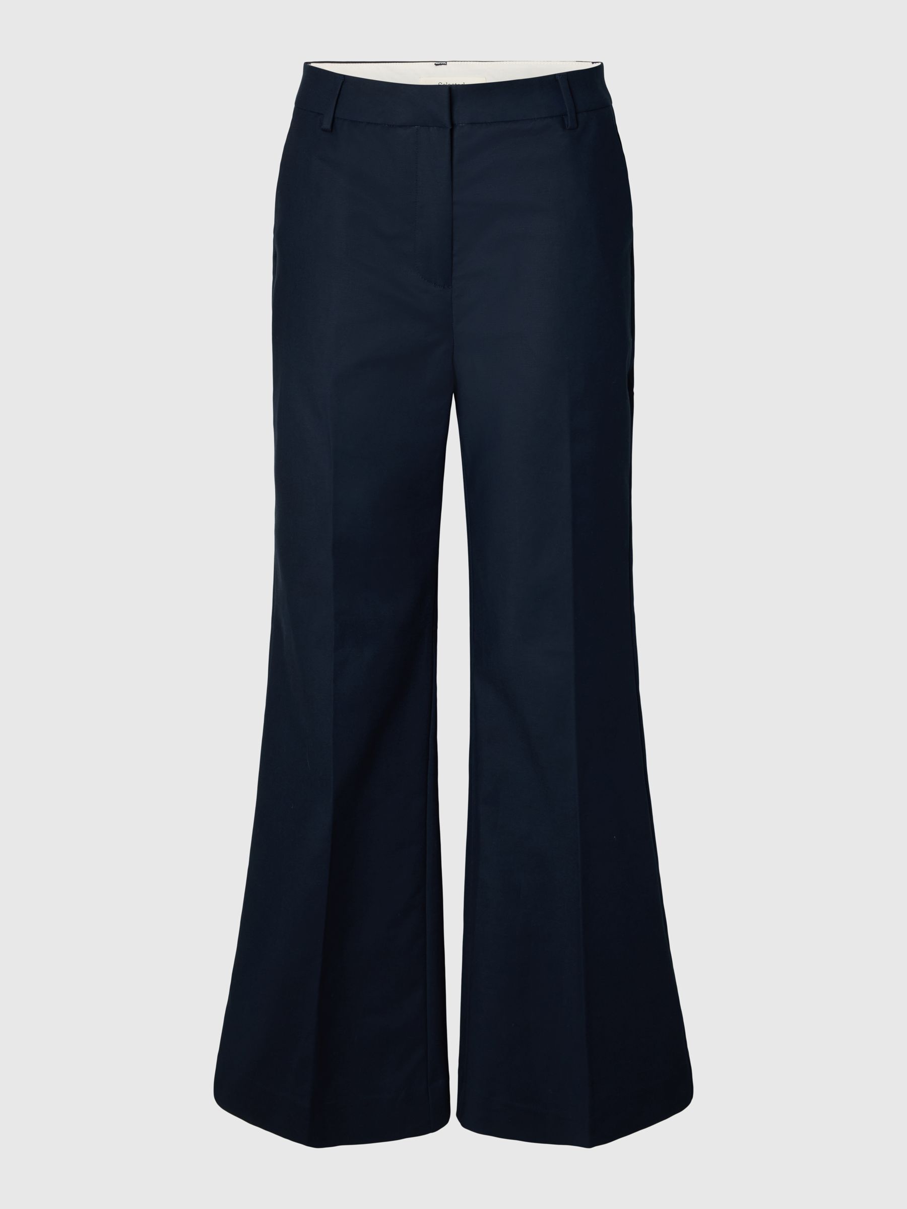 FLARED FIT HIGH WAISTED TROUSERS