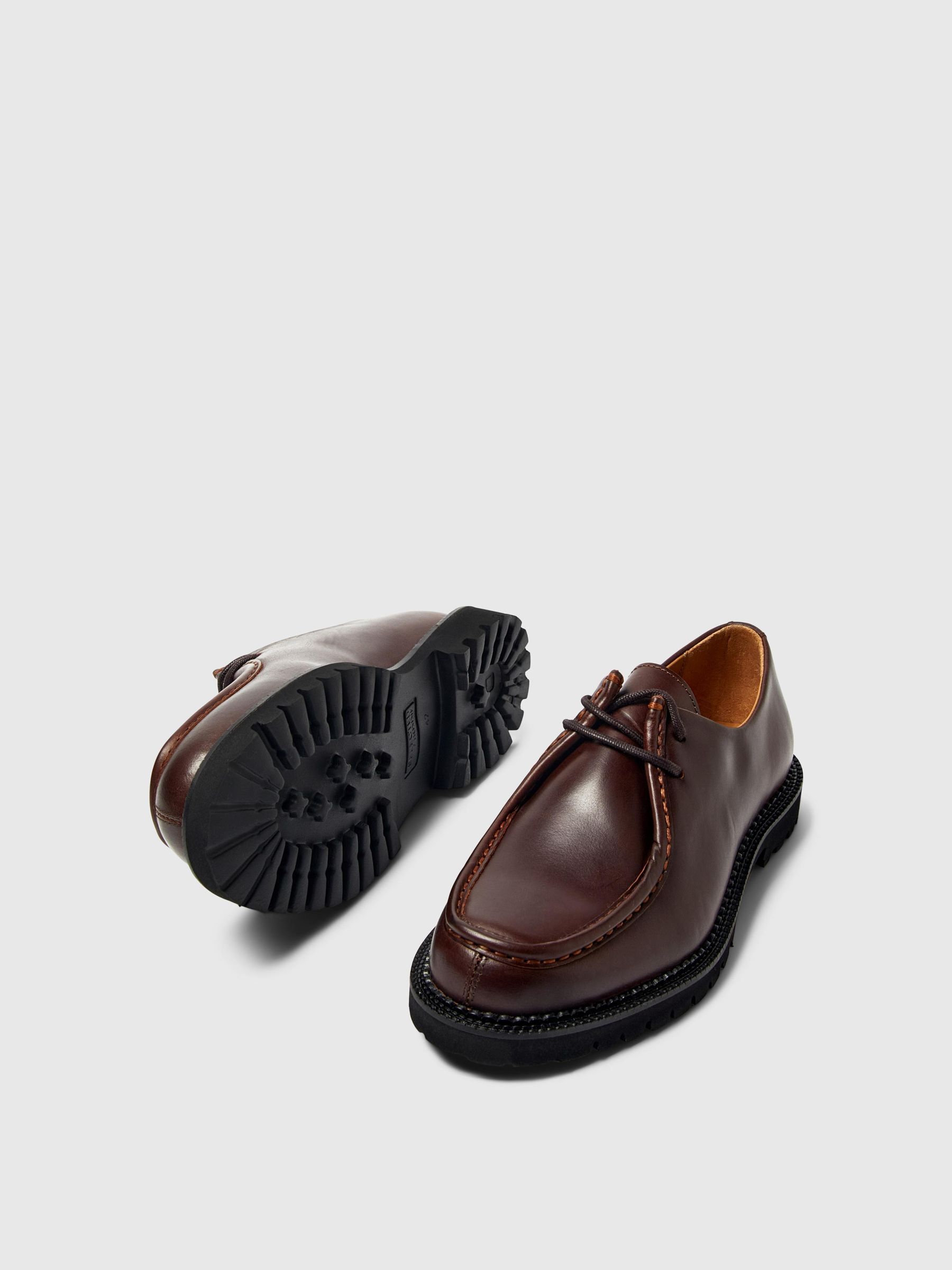 LEATHER MOC-TOE SHOES