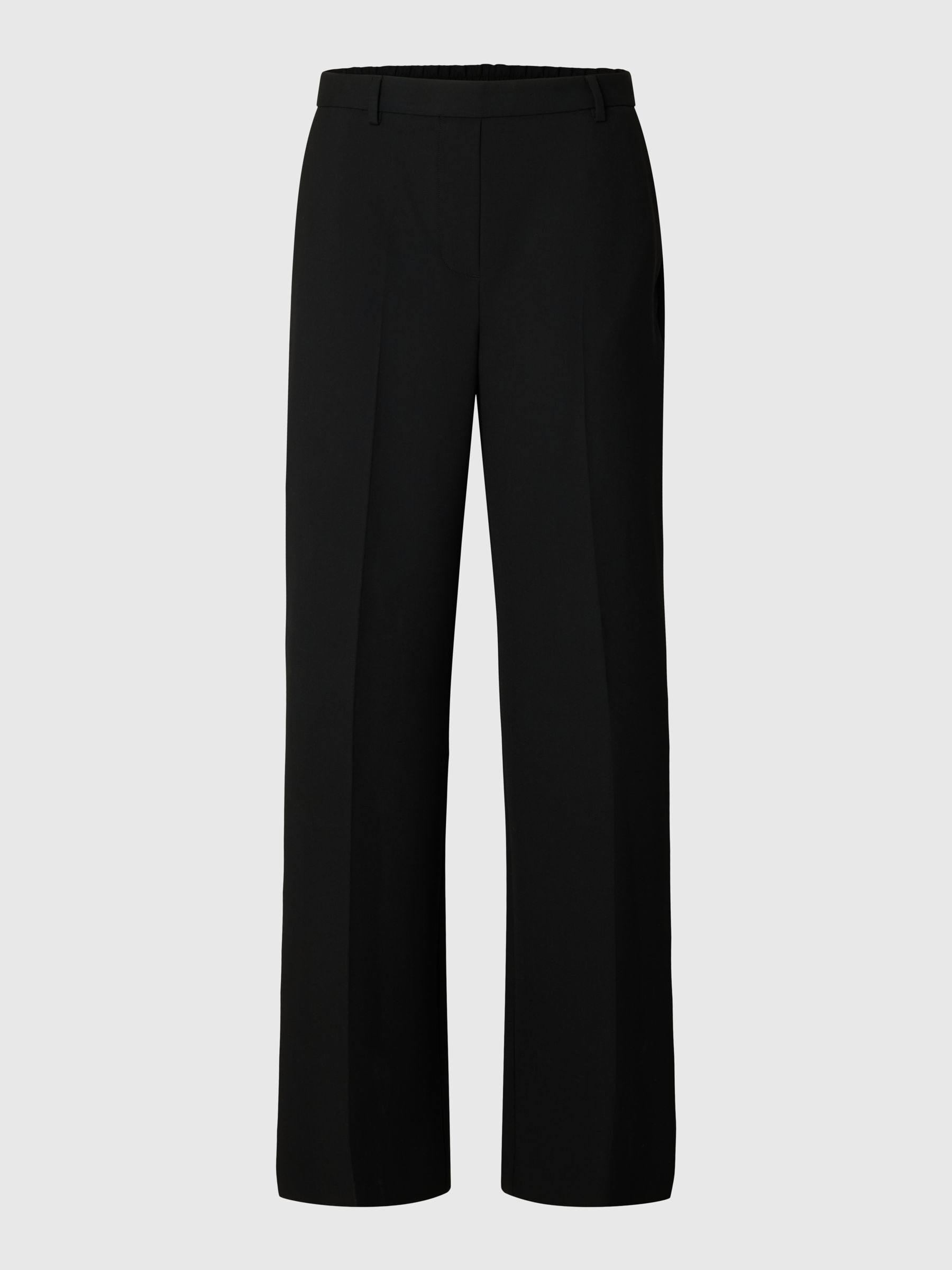 ELASTICATED WAIST WIDE-LEG TROUSERS