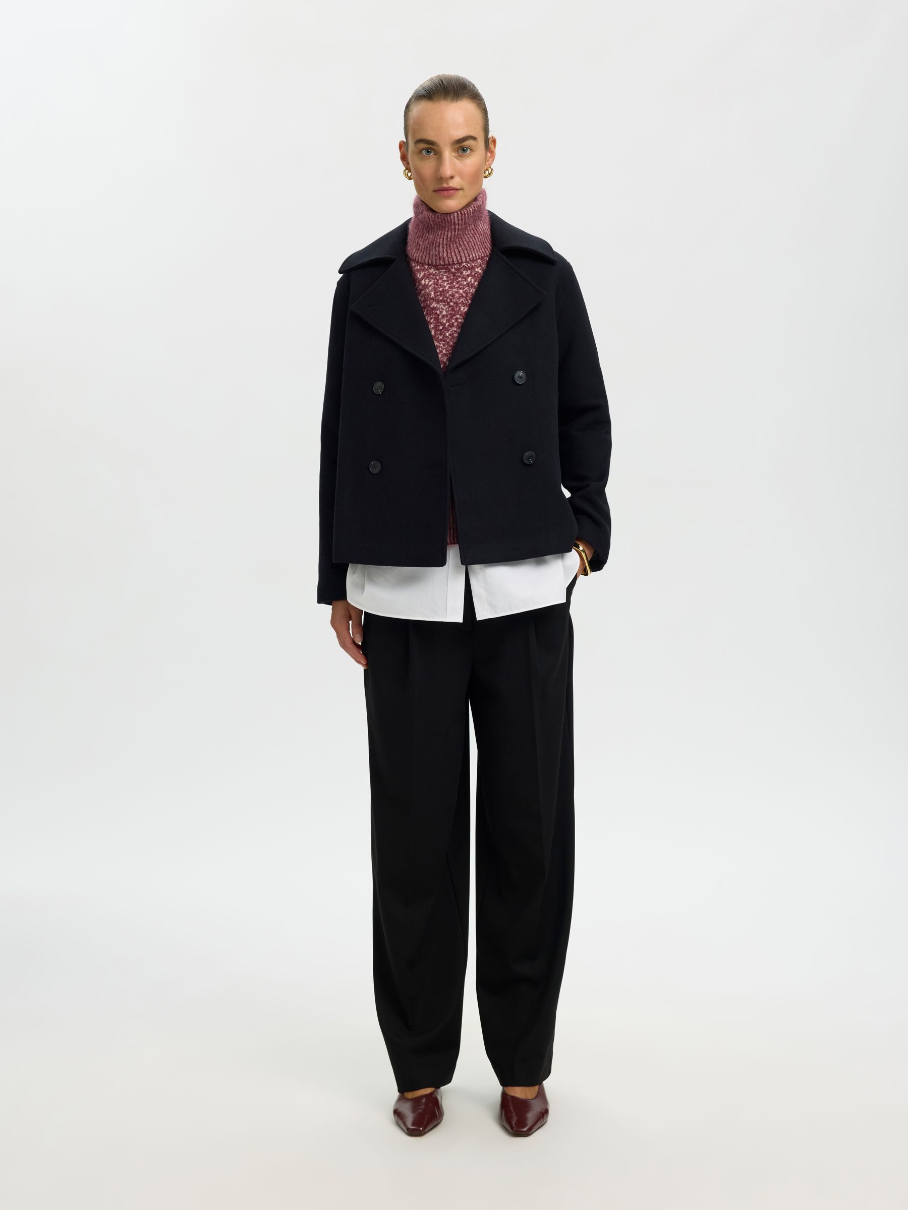HIGH NECK KNITTED JUMPER