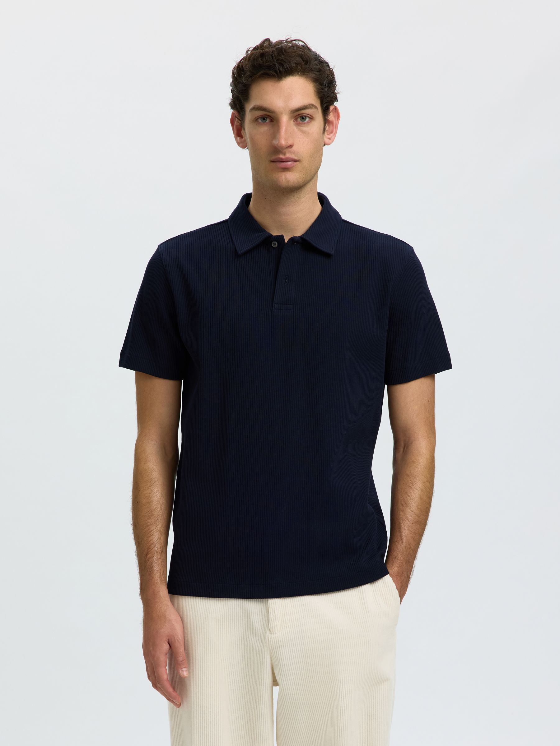 RIBBED POLO SHIRT