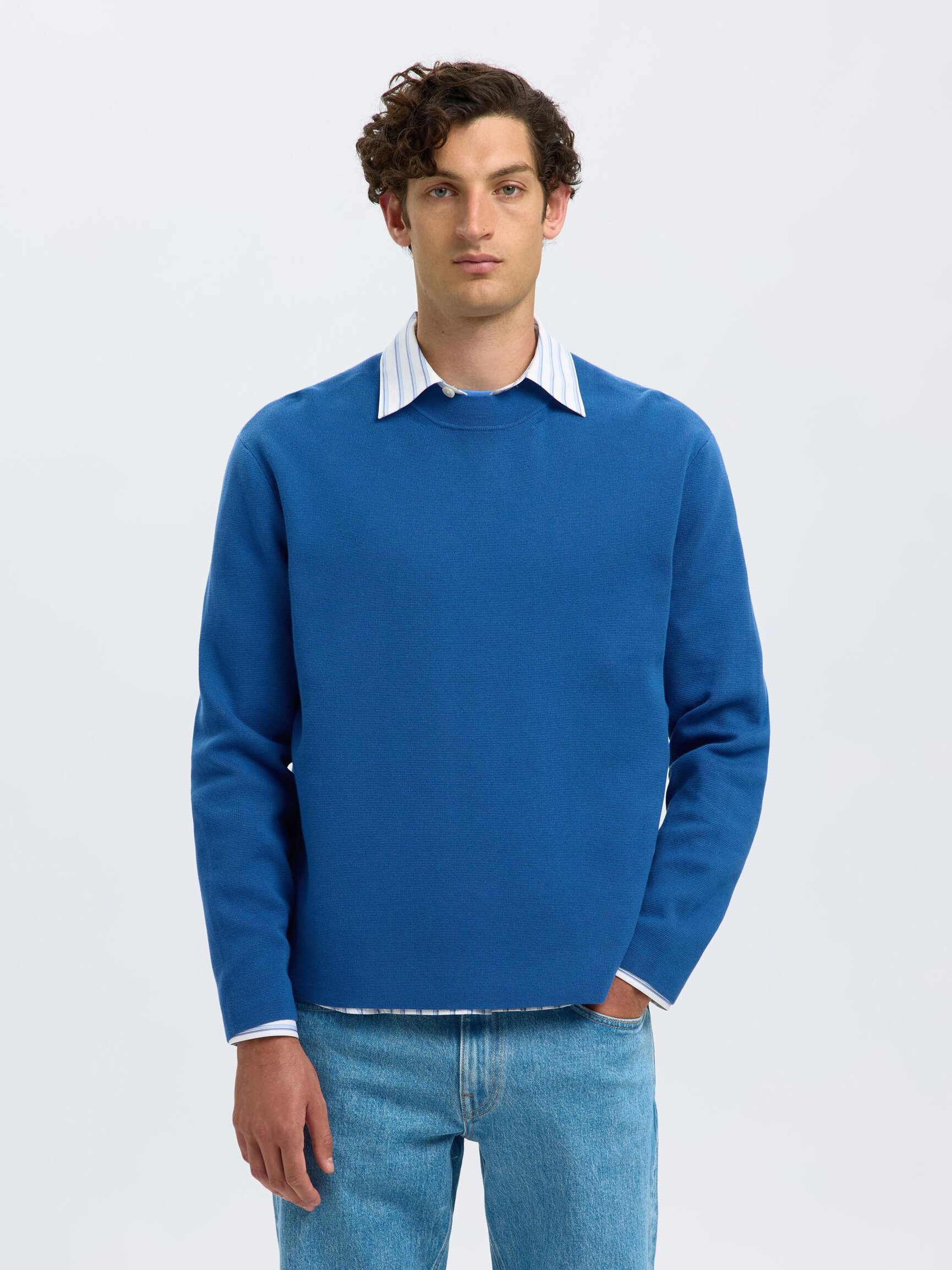 RELAXED FIT COTTON BLEND PULLOVER