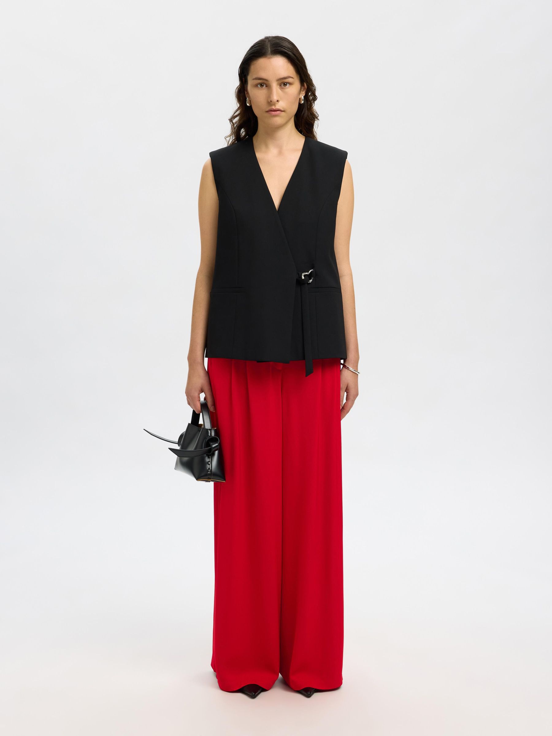 VISCOSE WIDE-LEG TROUSERS