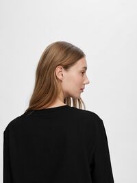 LONG-SLEEVED BOXY T-SHIRT, Black, highres