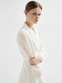 LONG-SLEEVED WRAP DRESS, Snow White, highres
