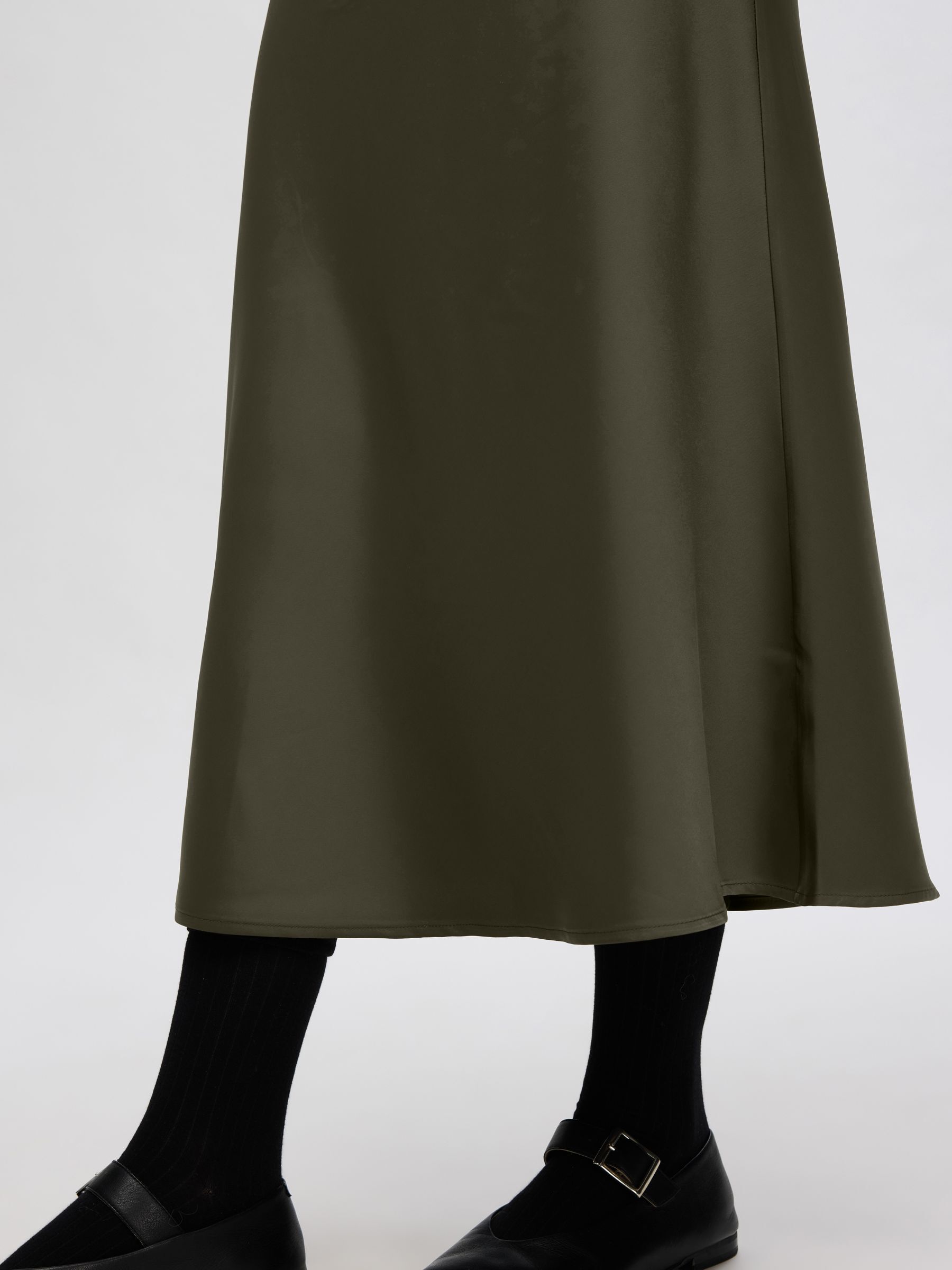SATIN MIDI SKIRT