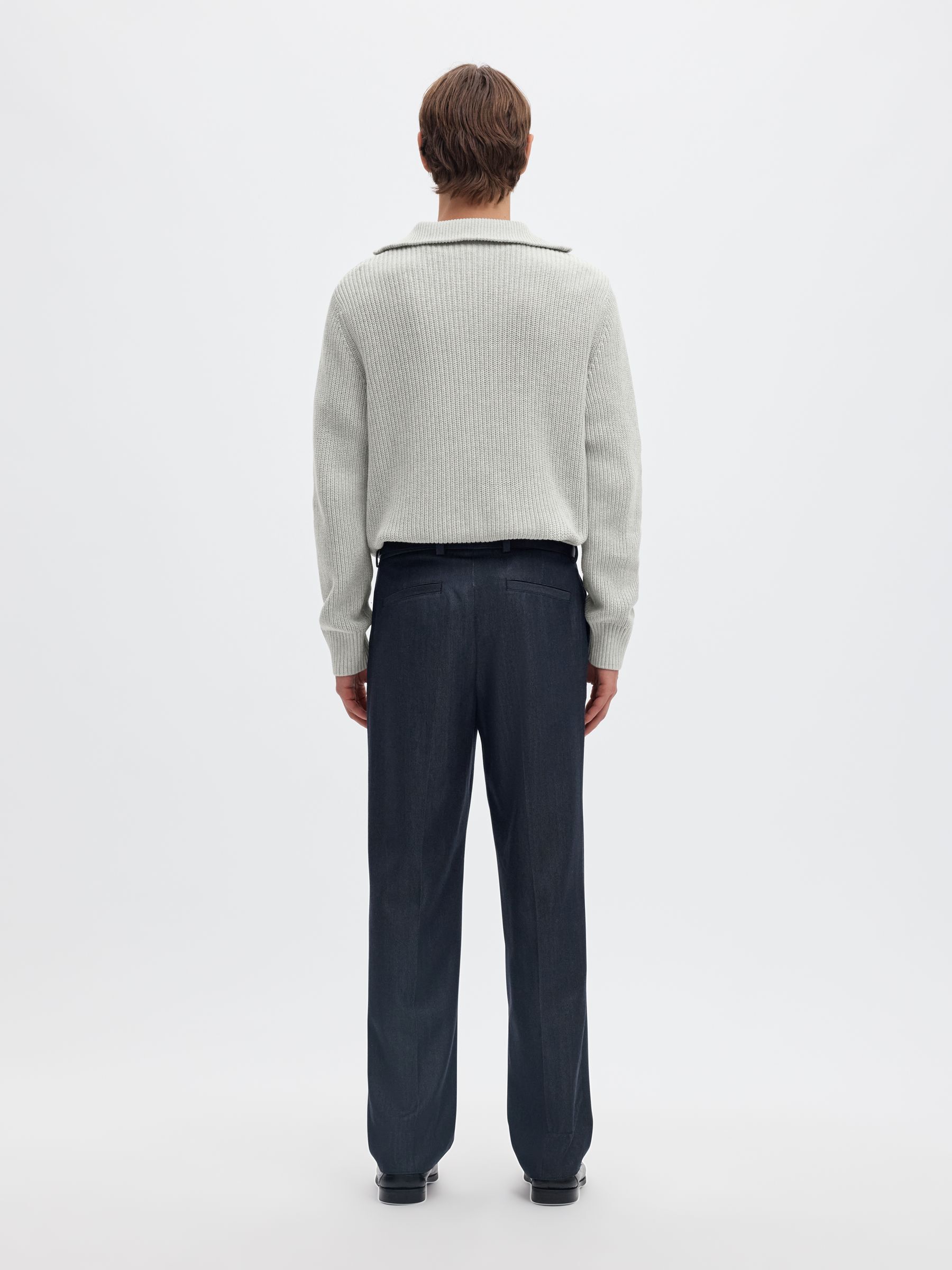 RIBBED ORGANIC COTTON HALF-ZIP JUMPER
