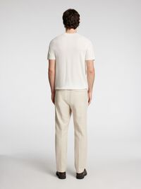 LINEN BLEND SUIT TROUSERS, Oatmeal, highres