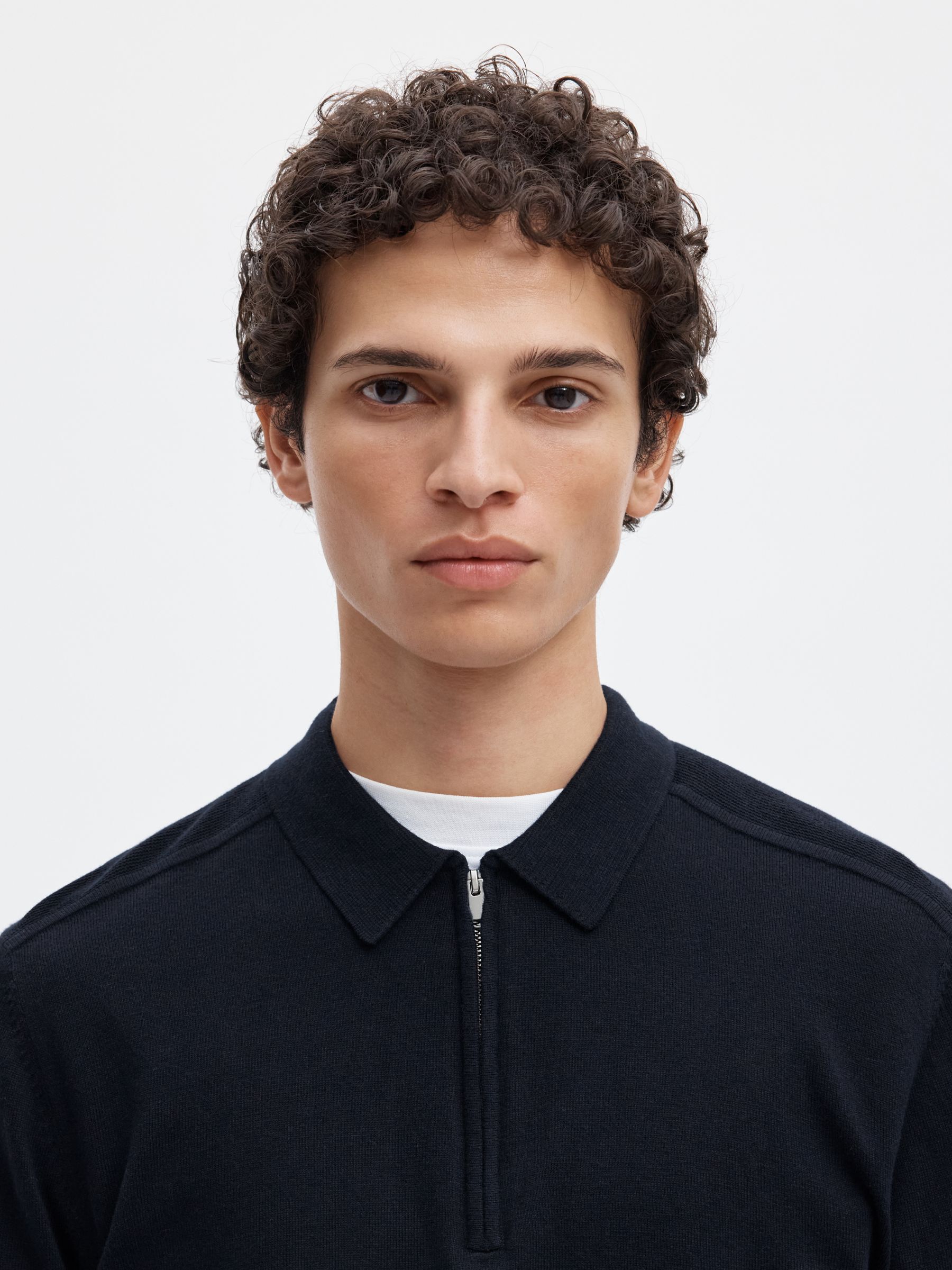 KNITTED LONG-SLEEVED POLO