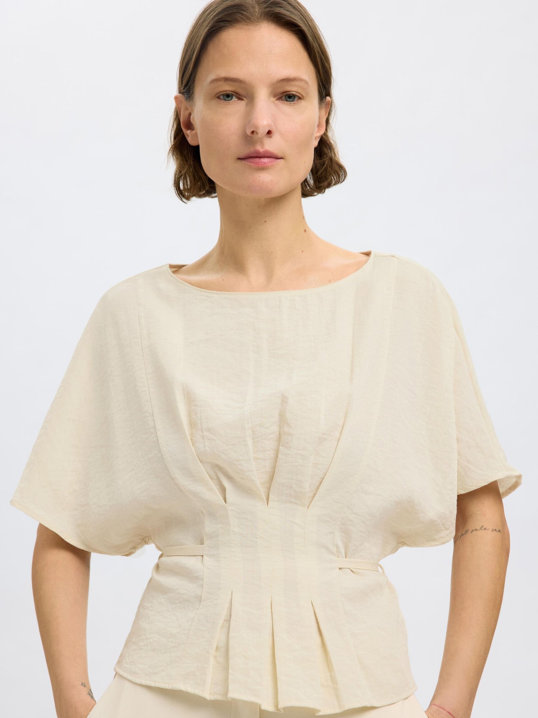 VISKOSEMIX PLISSEE BLUSE
