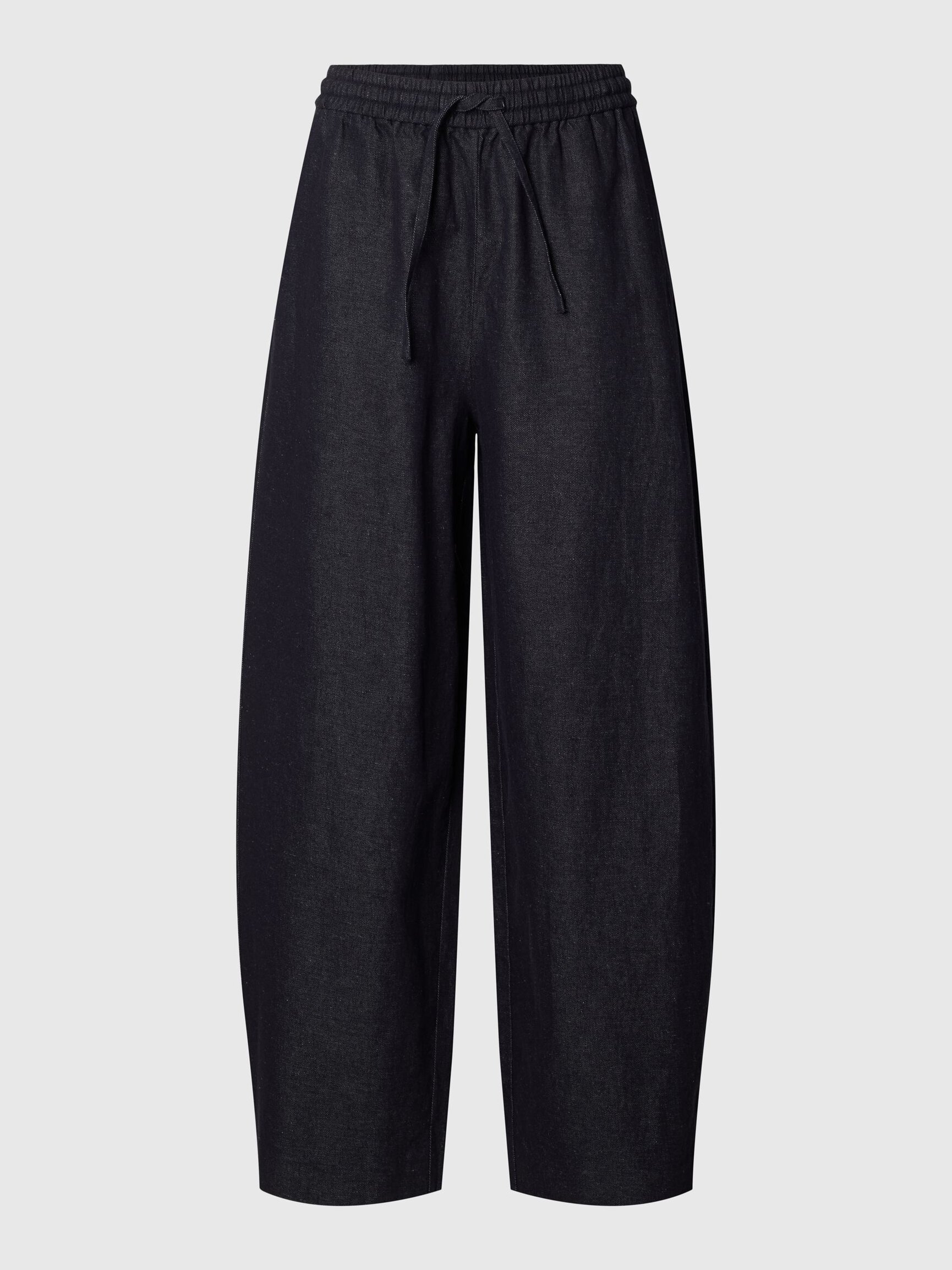 COTTON BLEND BARREL FIT TROUSERS
