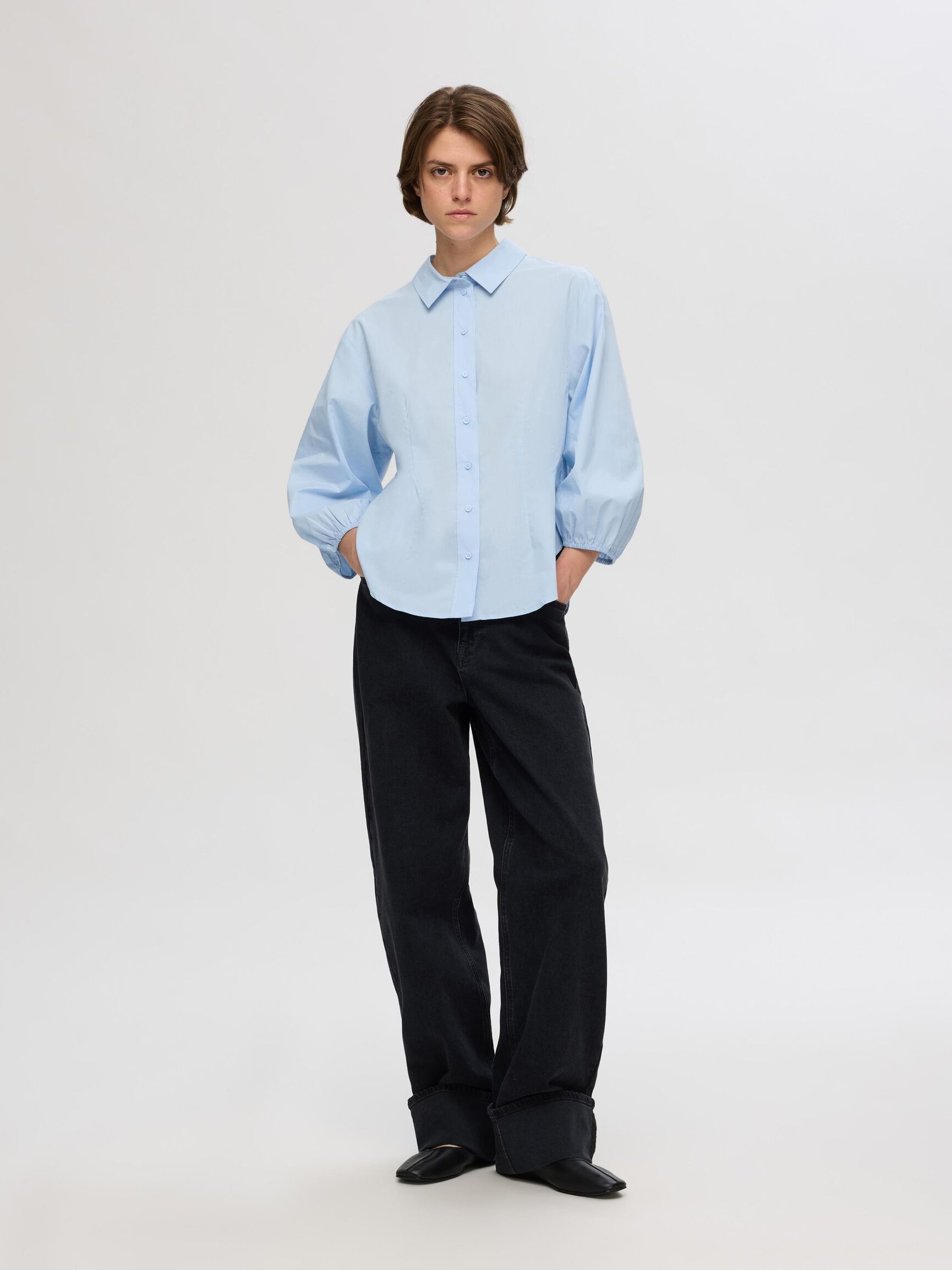 COTTON 3/4 SLEEVED SHIRT