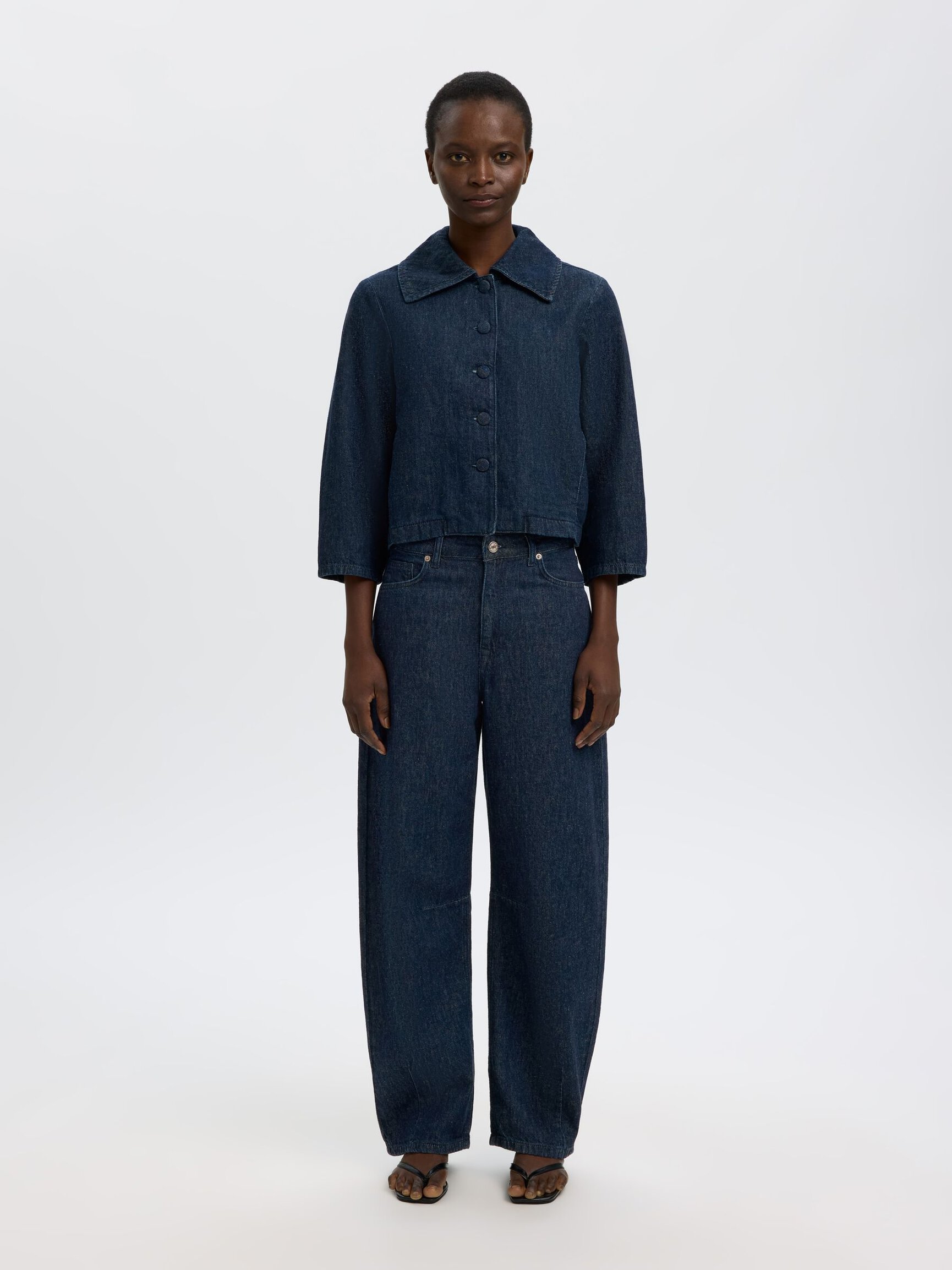 3/4 SLEEVED DENIM JACKET