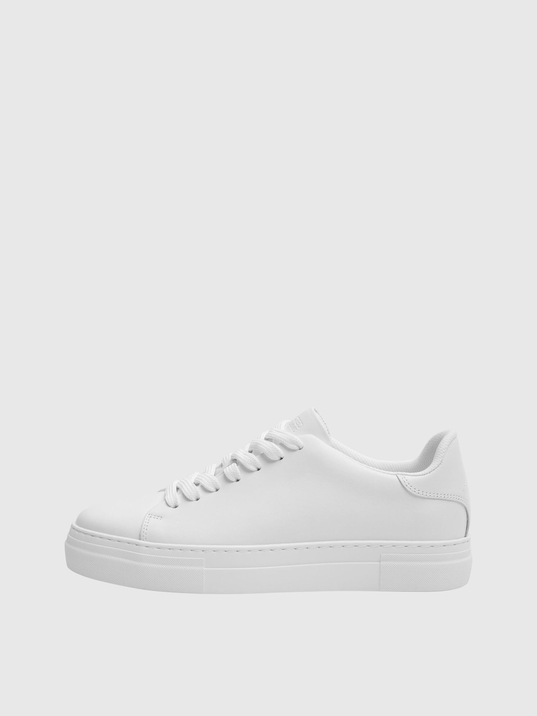 LEATHER TRAINERS, White, highres