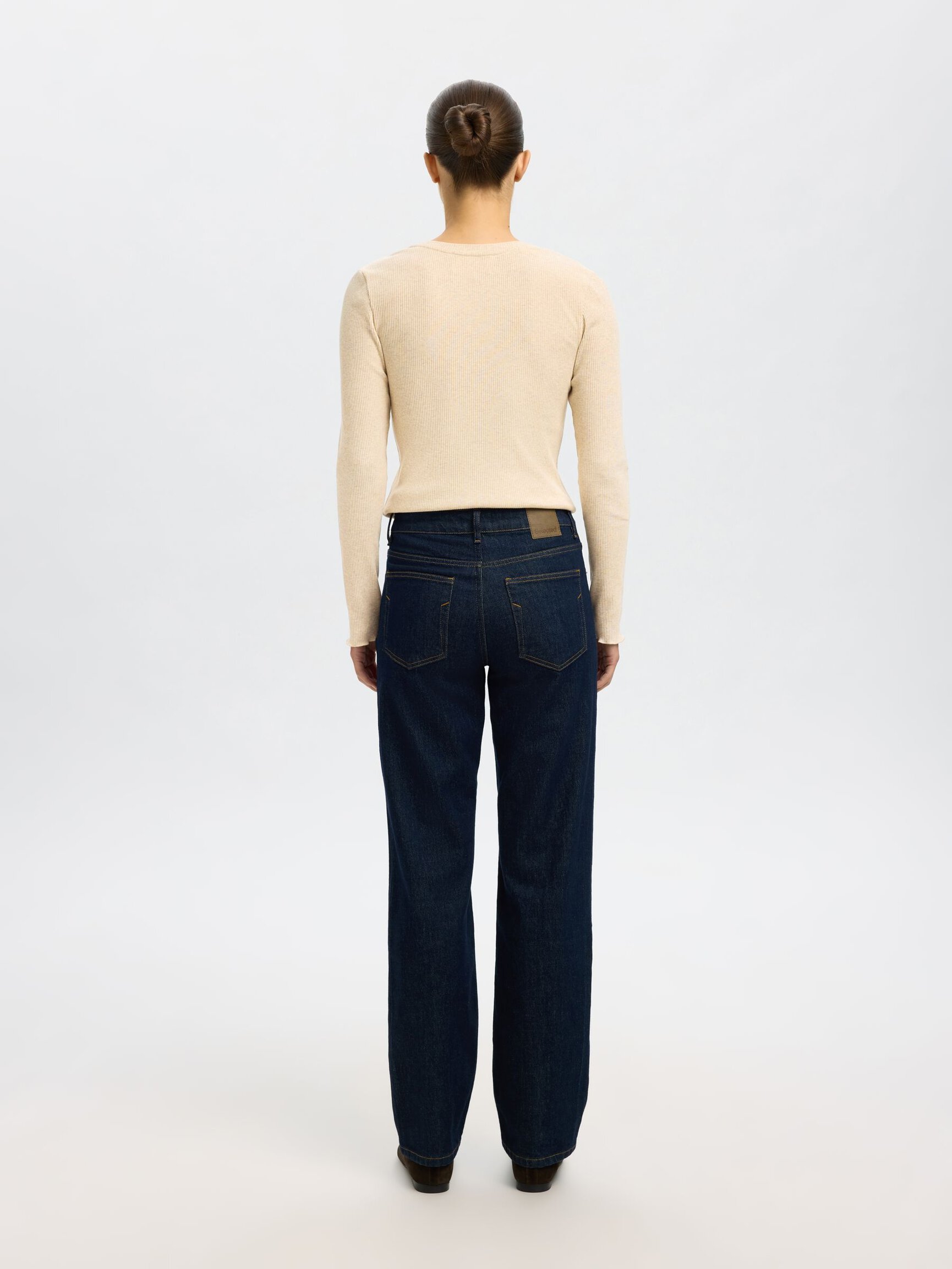 RIBBED LONG SLEEVED TOP