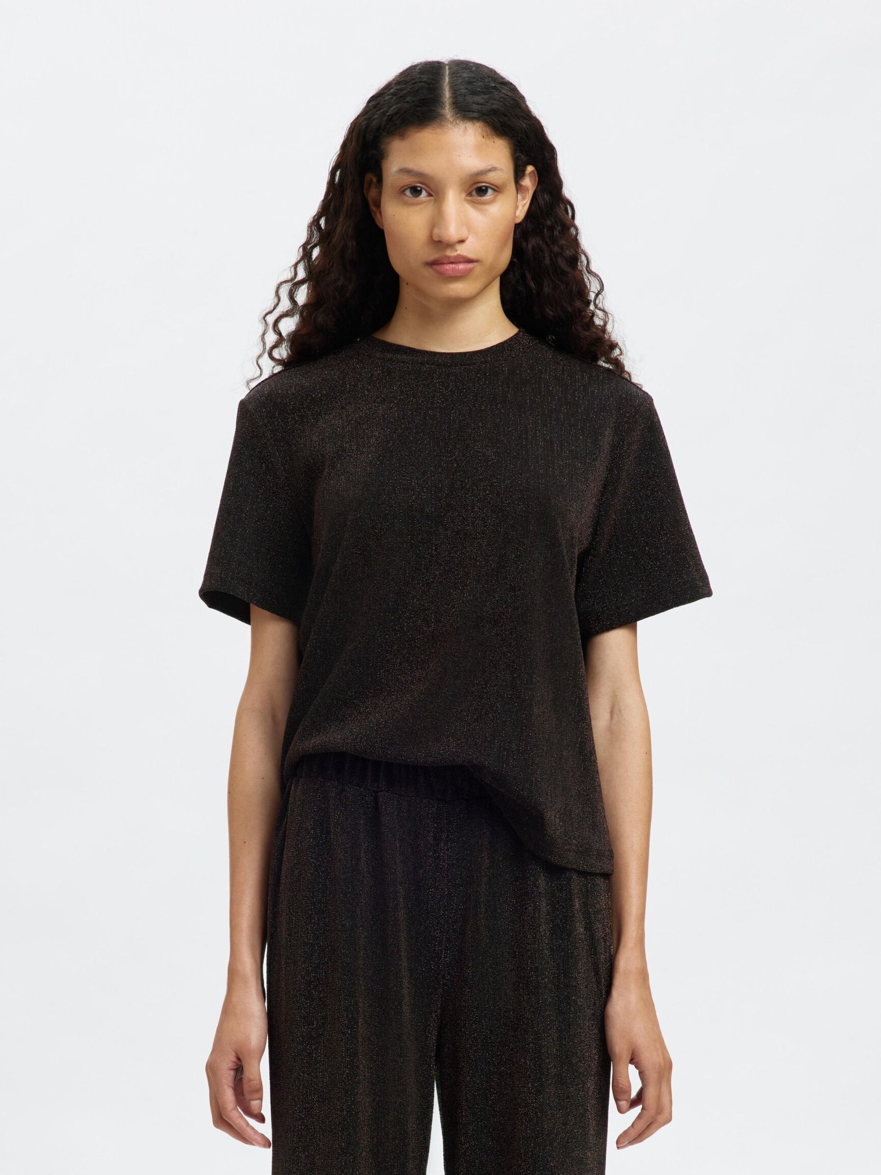 GLITTER KORTÄRMAD TOPP