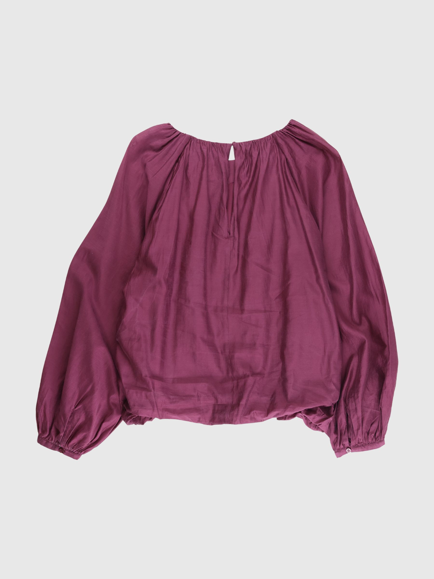 SEMI SHEER LONG SLEEVED BLOUSE