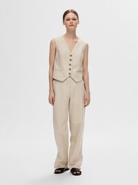 TAILORED LEINENMIX WESTE, Humus, highres