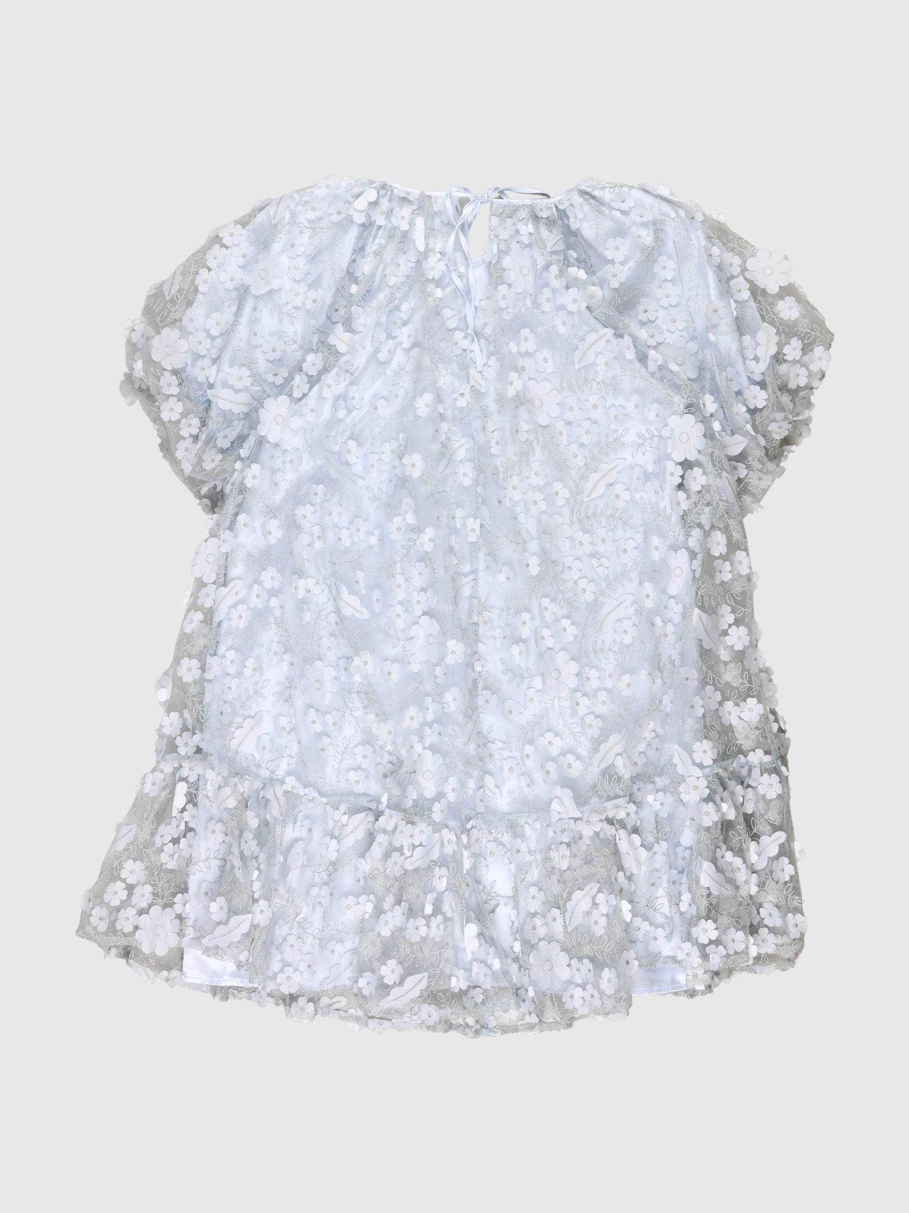 3D FLORAL TEXTURED MINI DRESS