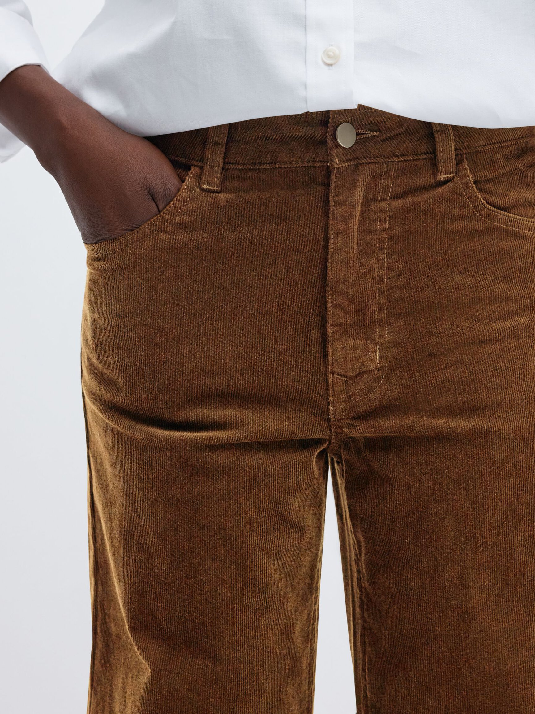 WIDE FIT CORDUROY TROUSERS