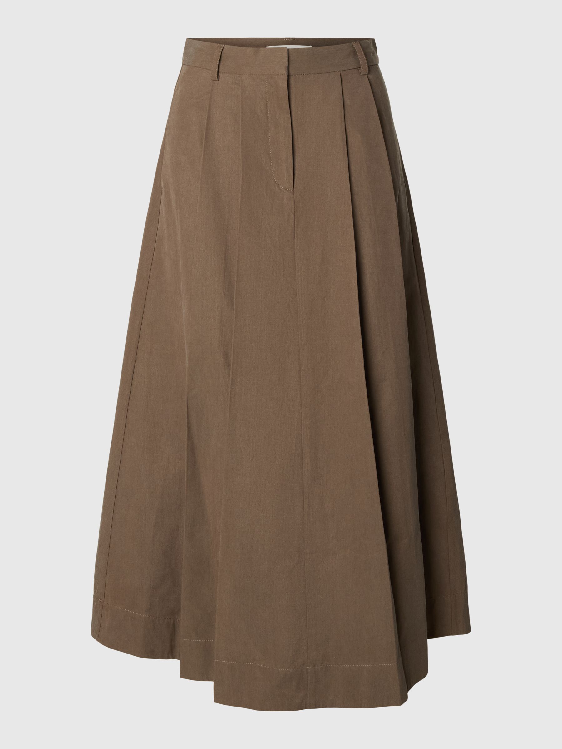 COTTON BLEND MIDI SKIRT
