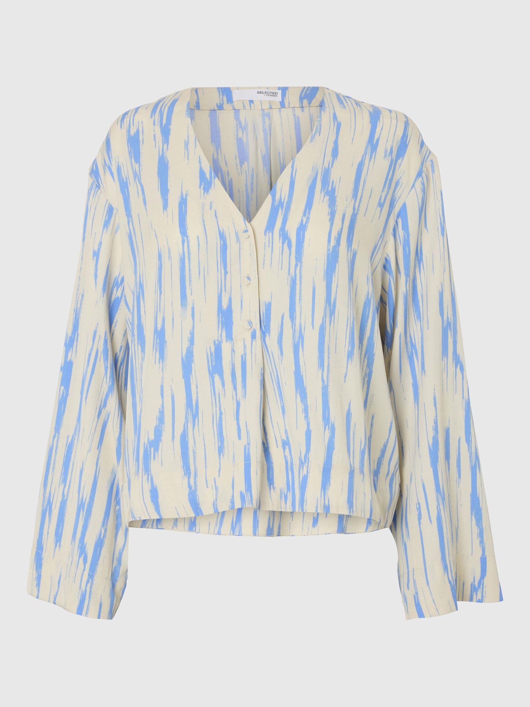 PRINTED VISCOSE LONG SLEEVED TOP