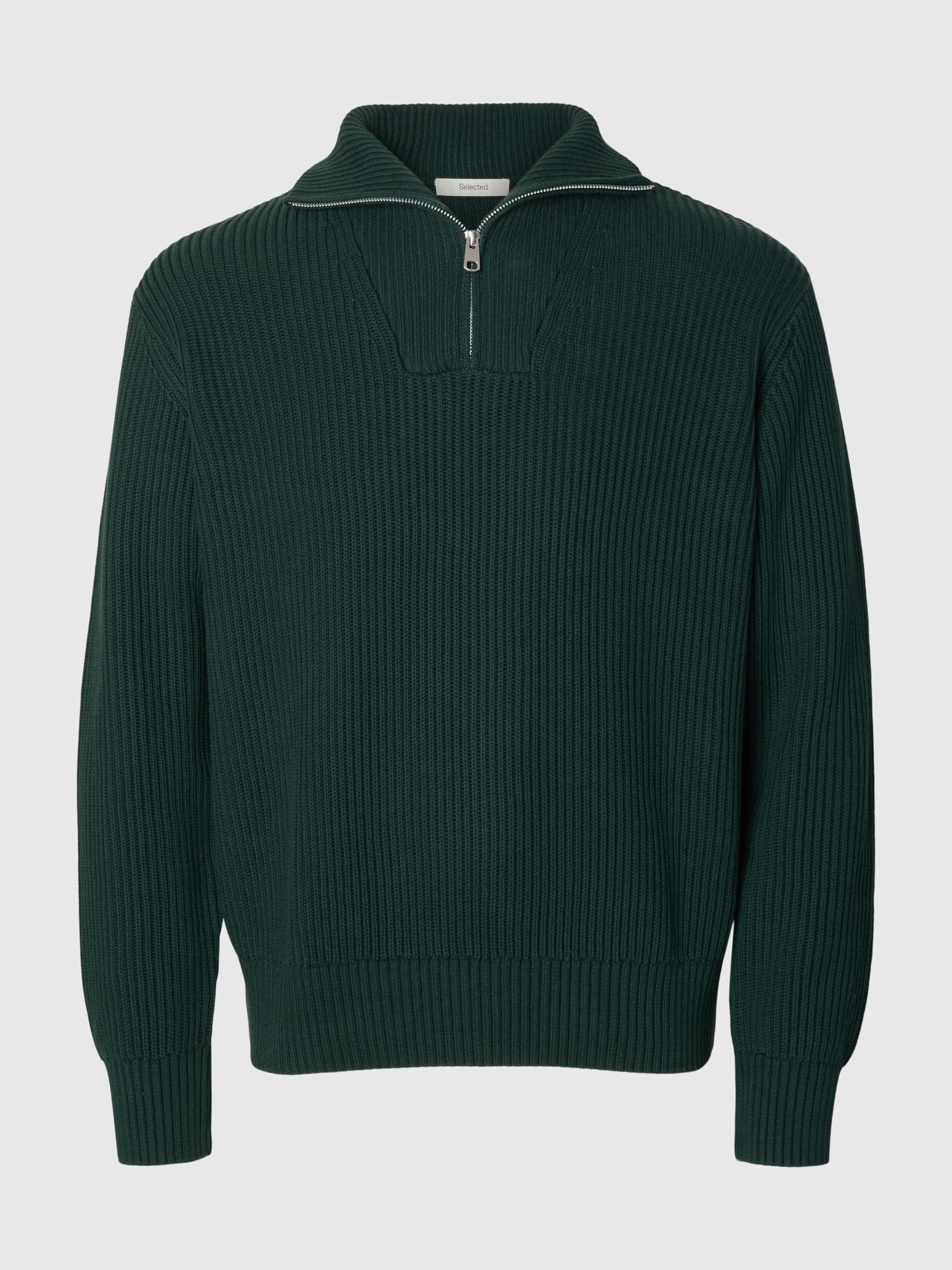 100% COTTON HALF-ZIP JUMPER