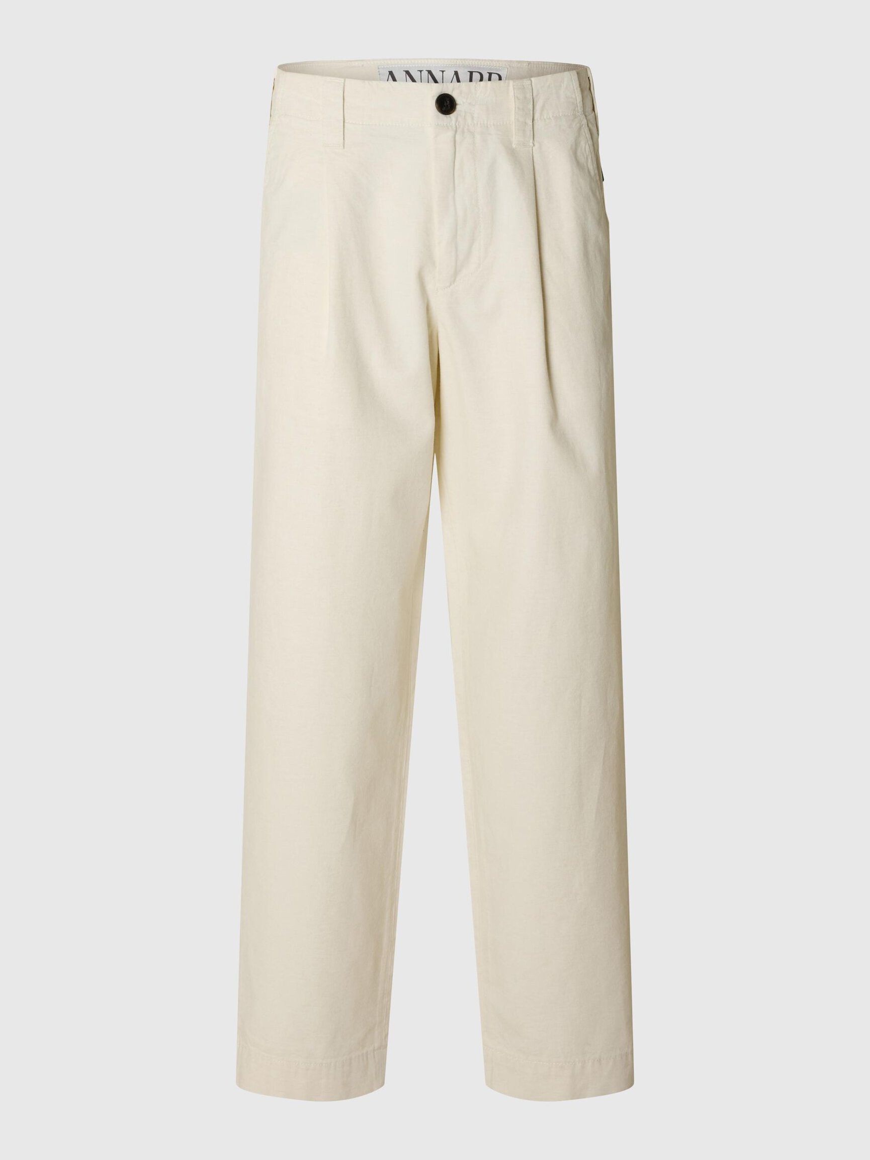 COTTON BLEND LOOSE-FIT TROUSERS