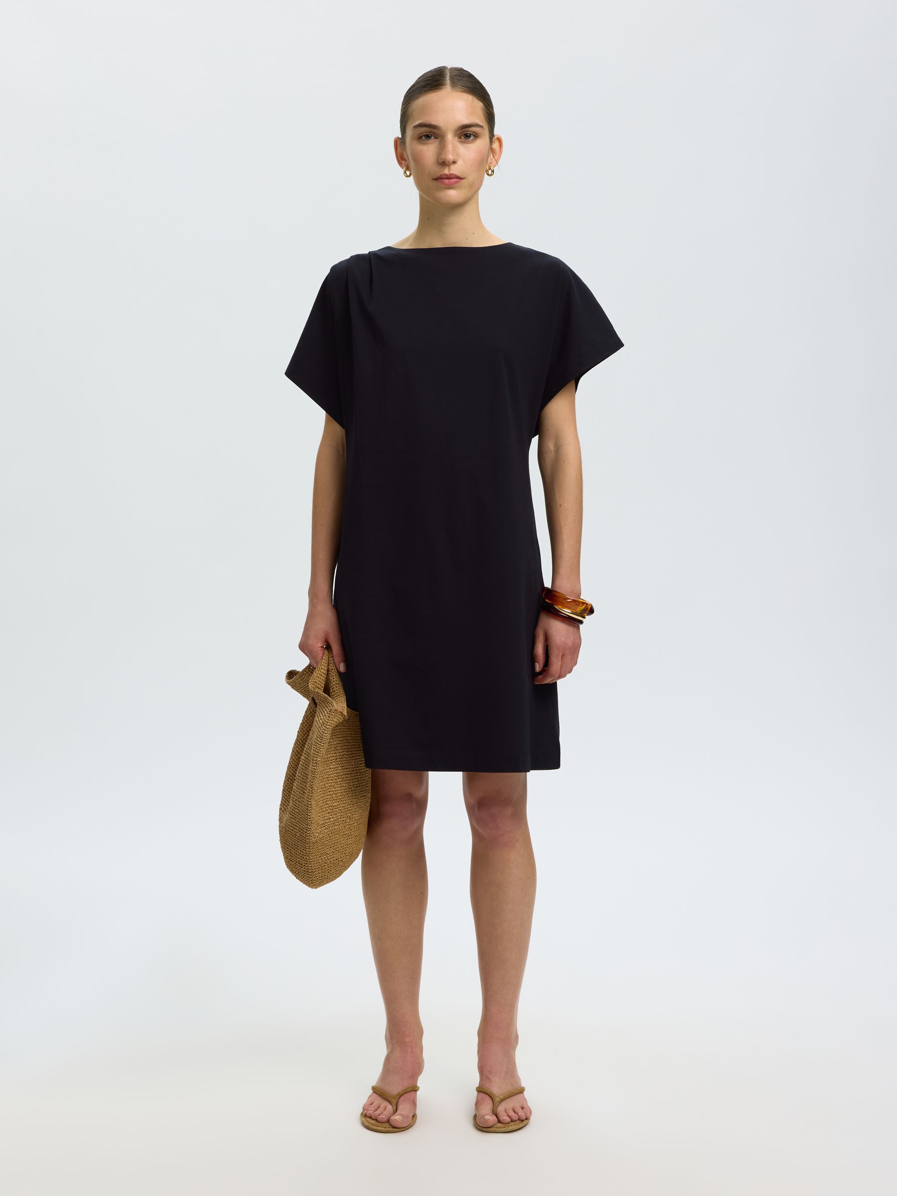 COTTON SHORT SLEEVED MINI DRESS