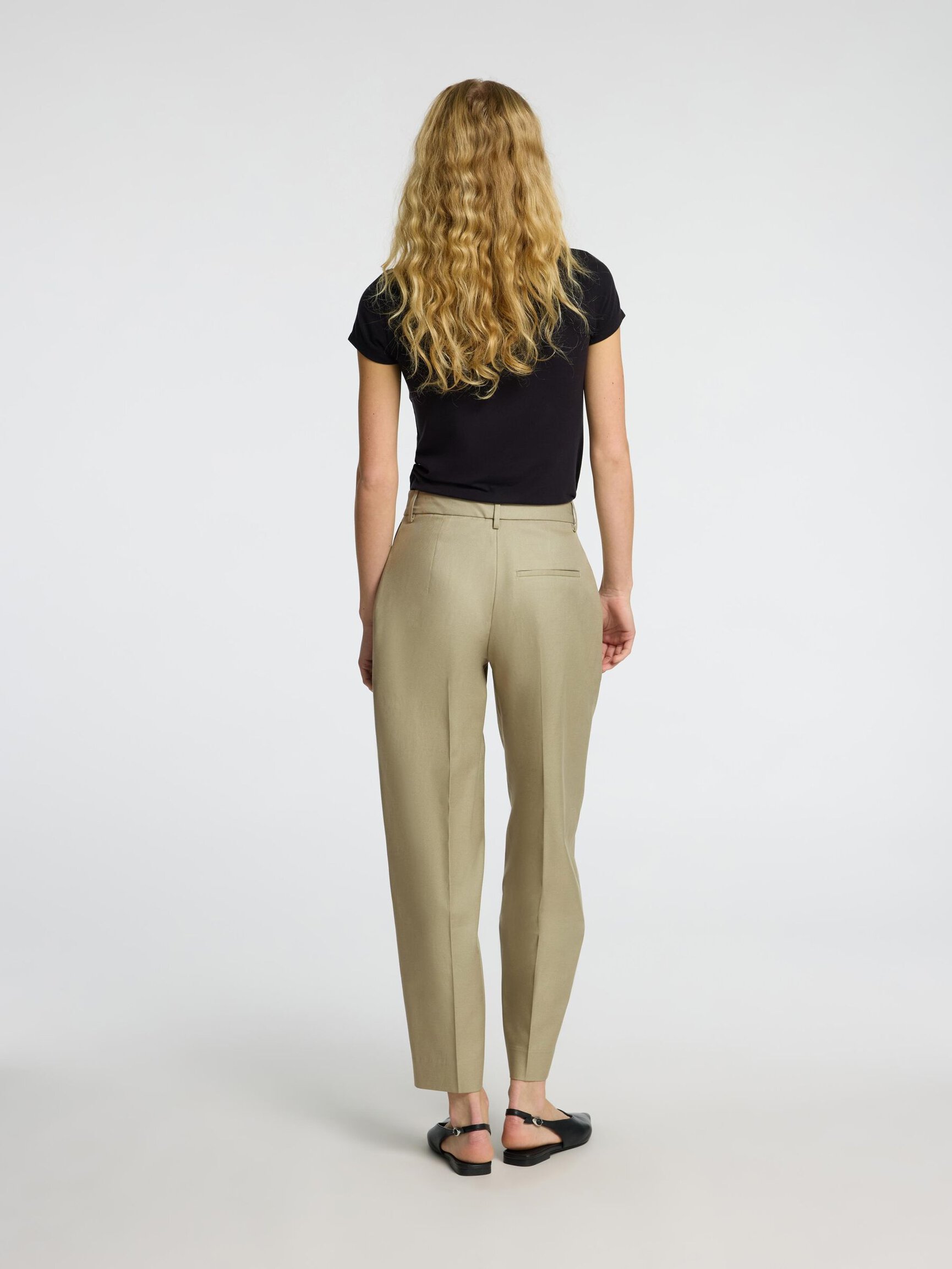 MID WAIST BARREL FIT TROUSERS